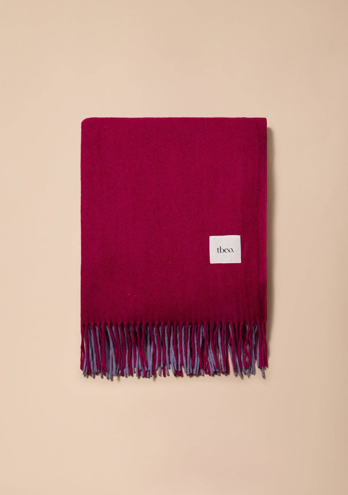 Recycled Wool Blanket in Burgundy Block