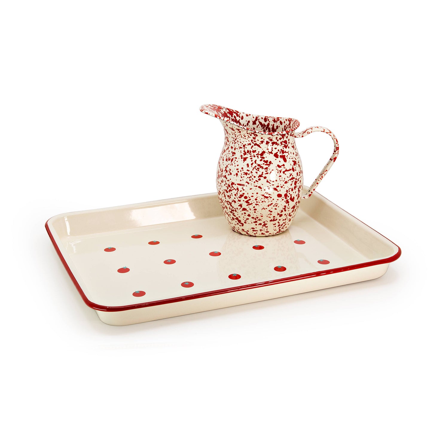 Dan Pelosi x CCH Splatter Enamelware Small Pitcher: Red Rim