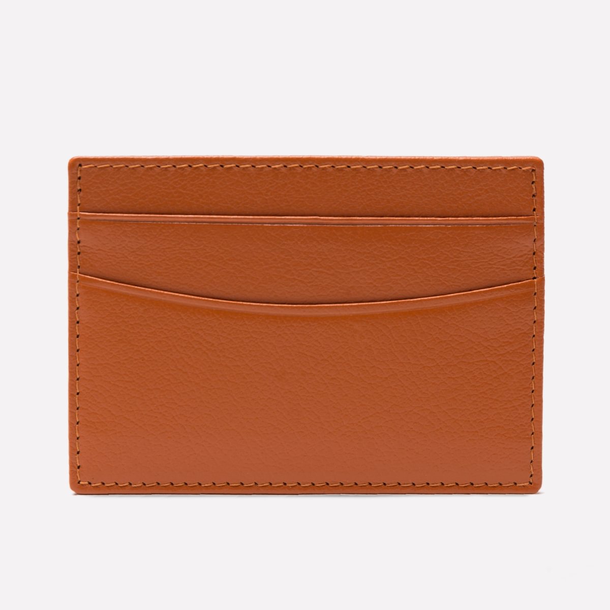 Brown leather cardholder on a white background