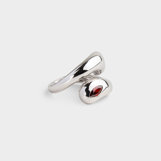 Cosimo Pinky Ring Garnet side