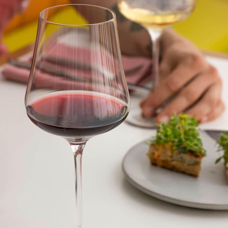 Gabriel-Glas StandArt glasses with red and white wine