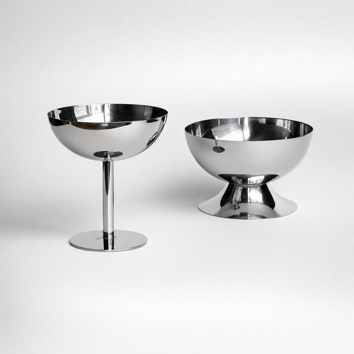 Minimalism Stainless Steel Ice Cream Cup, tall and short versions