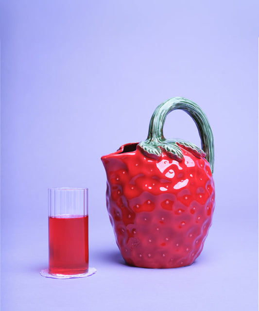 Bitossi Home Strawberry Pitcher with a glass