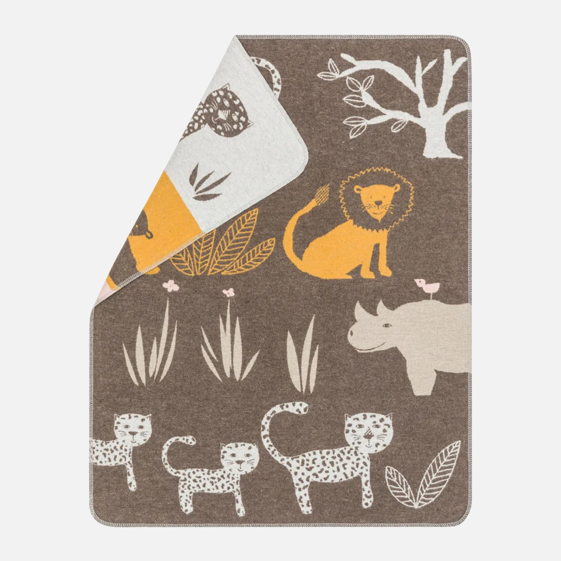 Juwel baby blanket with jungle animals in brown