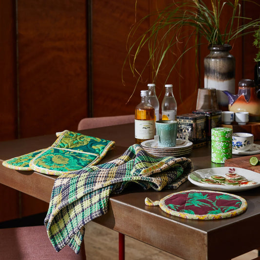 Stela Check Tea Towel - Verdant