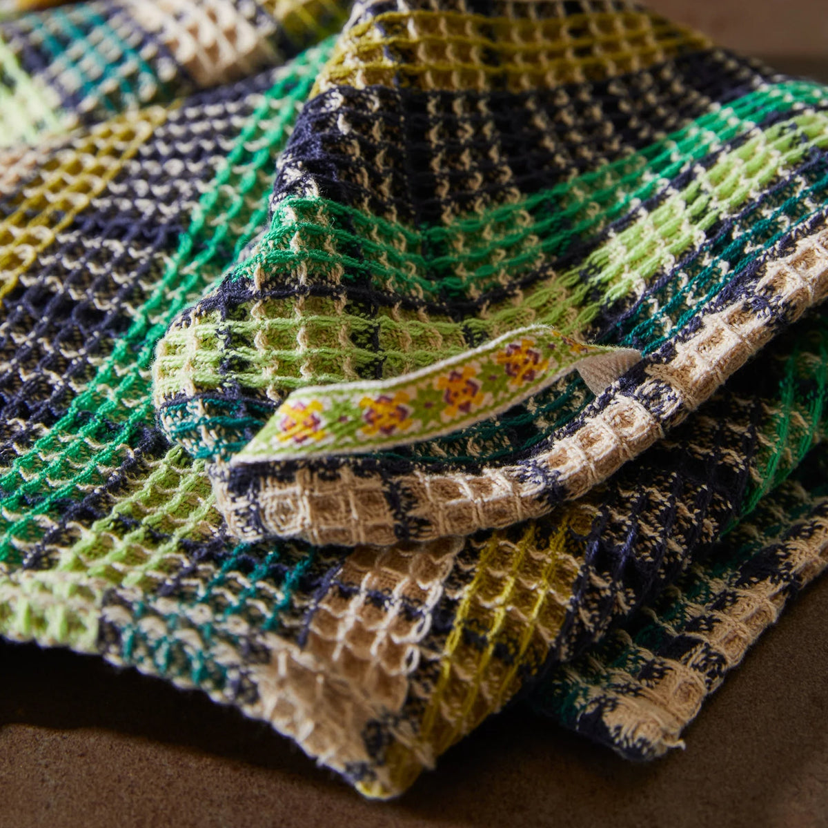Stela Check Tea Towel - Verdant