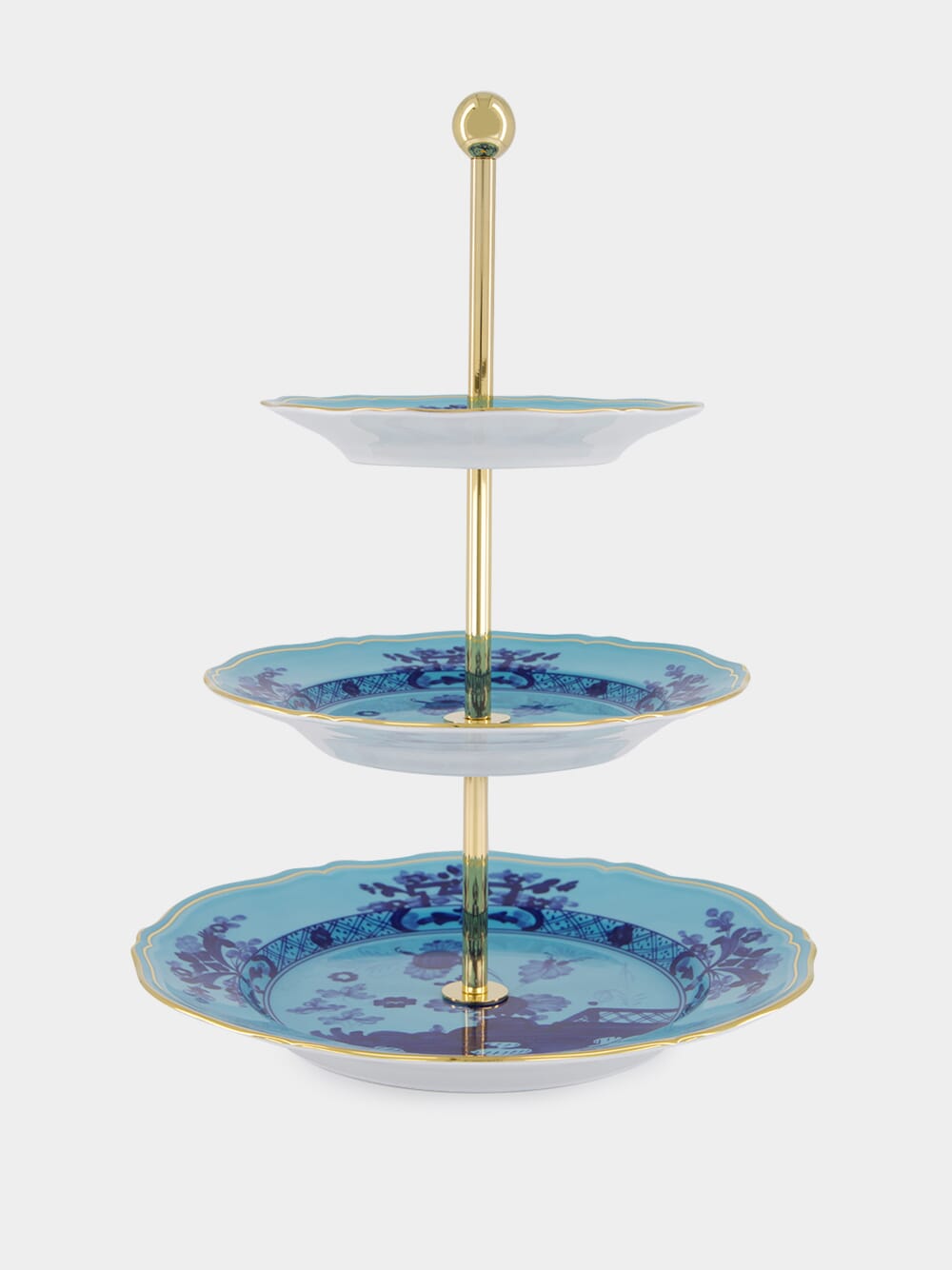 Ginori 1735 Oriente Italiano 3-Tier Serving Stand, Iris