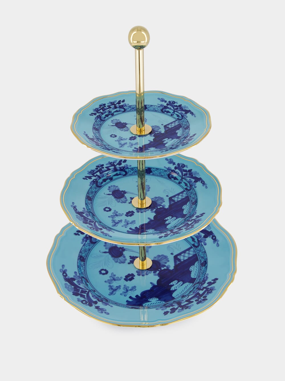 Ginori 1735 Oriente Italiano 3-Tier Serving Stand, Iris, detail