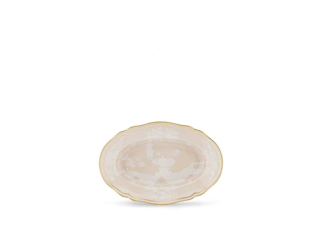 Ginori 1735 Oriente Italiano Oval Pickle Dish, Meringa