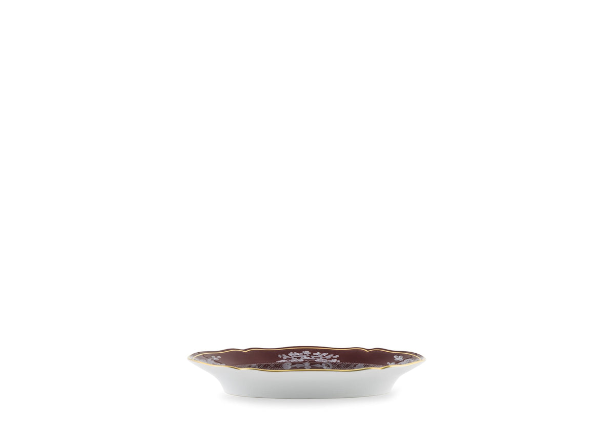 Ginori 1735 Oriente Italiano Oval Pickle Dish, Castagna