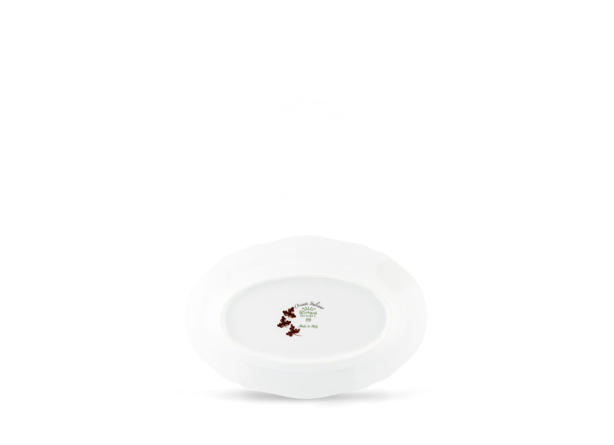 Ginori 1735 Oriente Italiano Oval Pickle Dish, Castagna