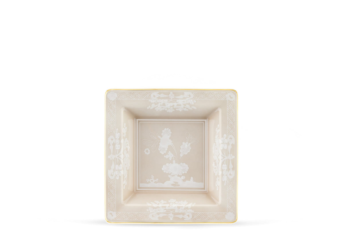 Ginori 1735 Oriente Italiano Small Square Change Tray, Meringa