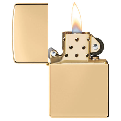 Zippo Classic High Polish Brass Windproof Lighter + Gift Kit