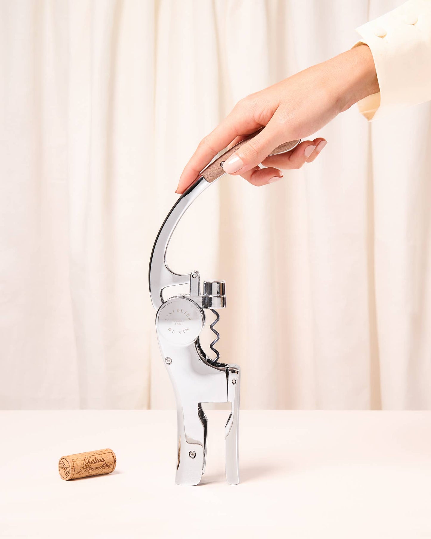 Lever Wine Opener - OENO MOTION SILVER & WOOD