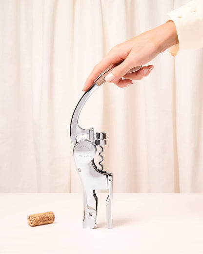 Lever Wine Opener - OENO MOTION SILVER & WOOD