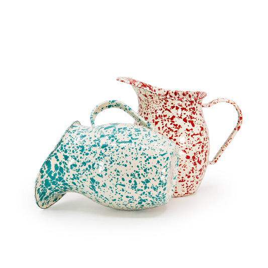 Dan Pelosi x CCH Splatter Enamelware Small Pitcher: Red Rim