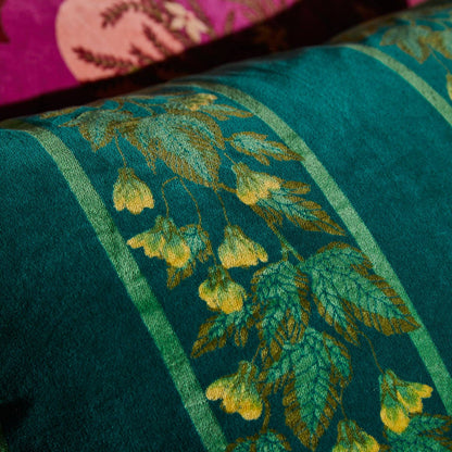 Agata Velvet Cushion - Verdant: Feather Insert