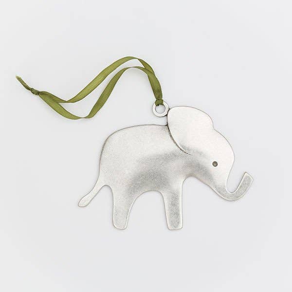 Artist Made Elephant Holiday Ornament - Made in USA