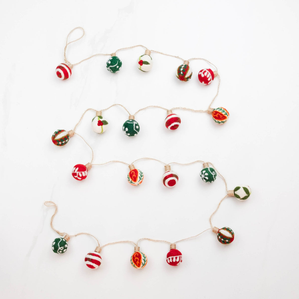 Garland - Christmas Decor - Embroidered Xmas Ball