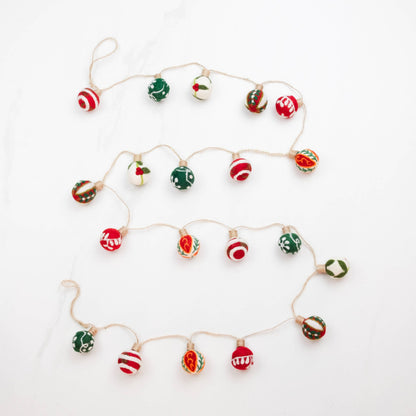 Garland - Christmas Decor - Embroidered Xmas Ball