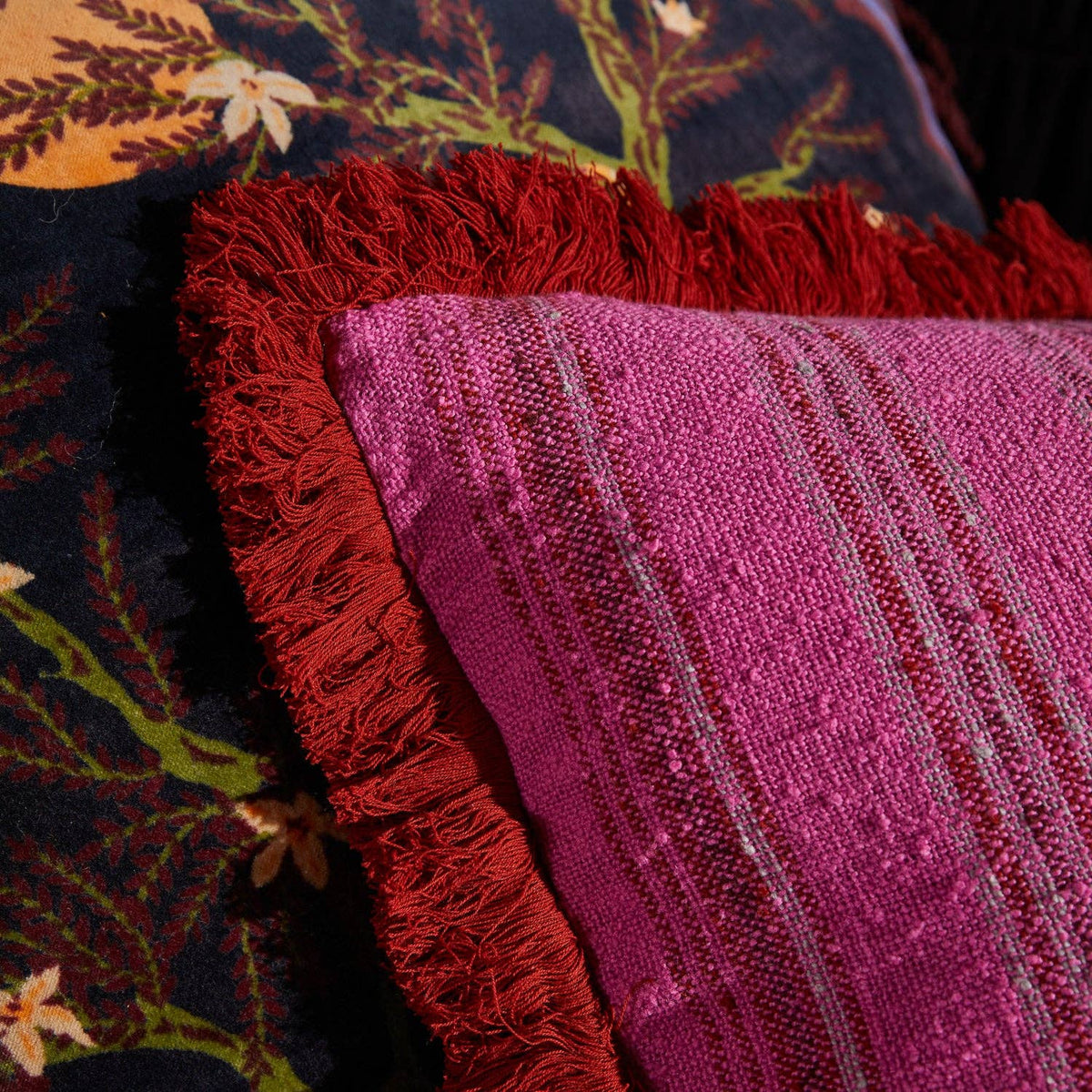 Nicolette Woven Cushion - Pansy: Feather Insert