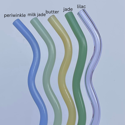 Wavy Glass Straws: Clear