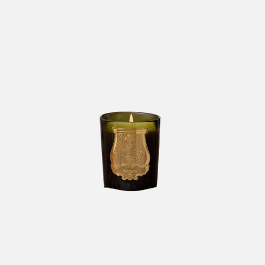 Candle with golden label