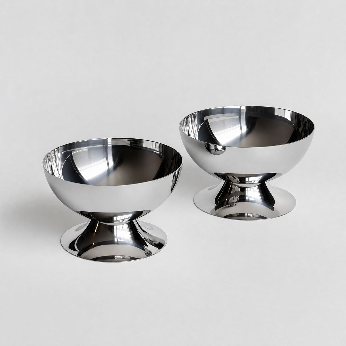 Two short Minimalism Stainless Steel Ice Cream Bowls
