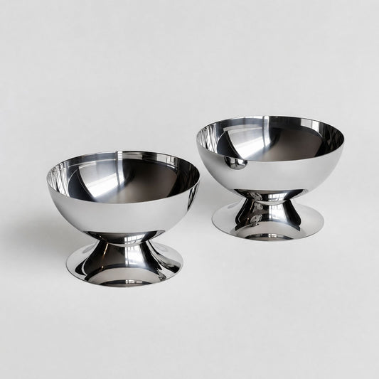 Two short Minimalism Stainless Steel Ice Cream Bowls