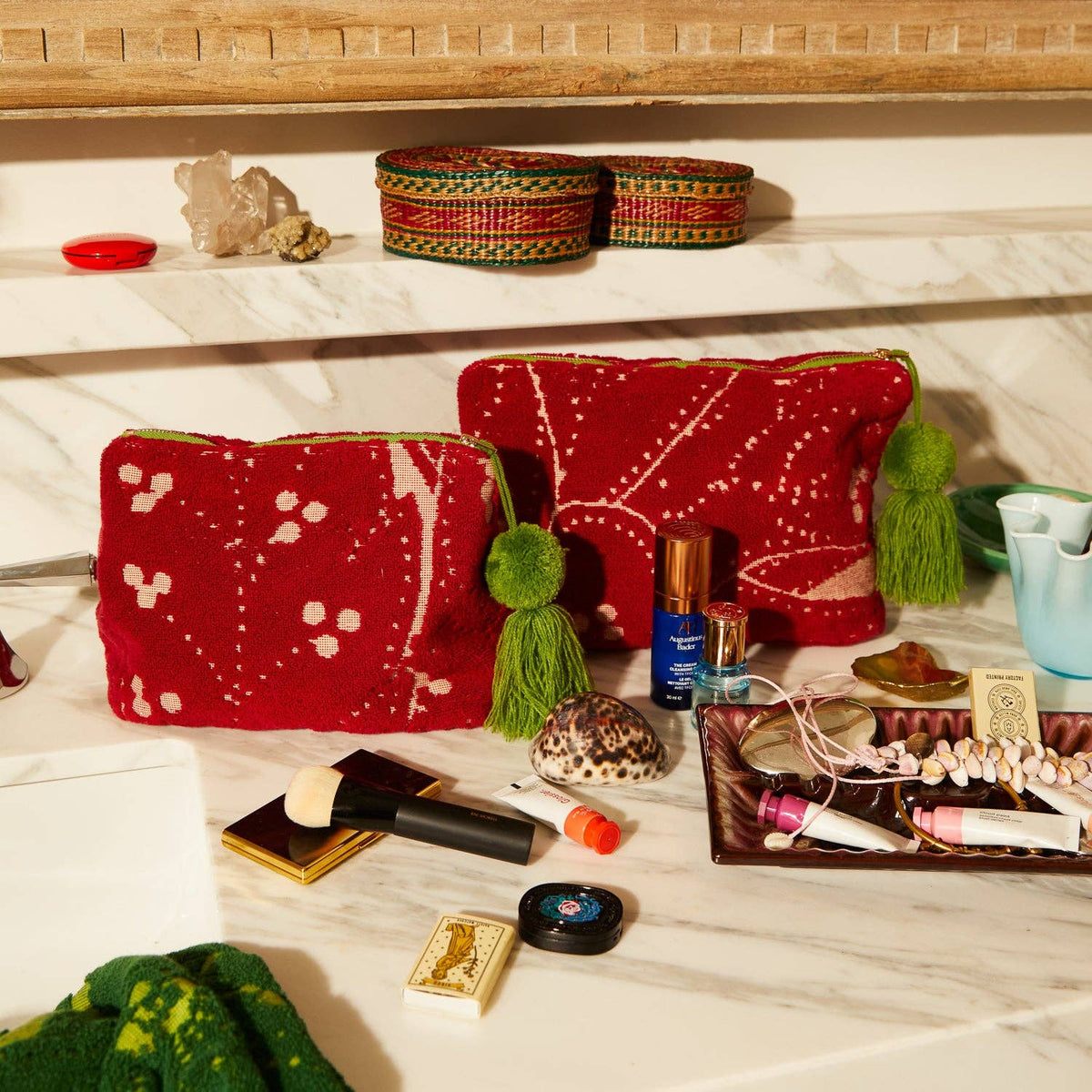 Lucia Terry Pouch - Crimson: Small