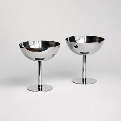 Two tall Minimalism Stainless Steel Ice Cream Cups