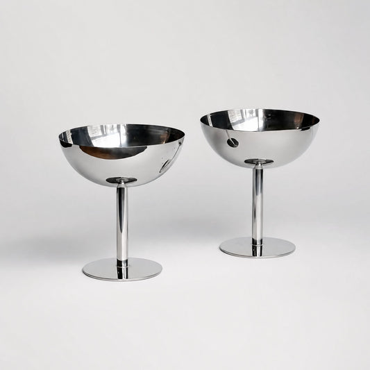 Two tall Minimalism Stainless Steel Ice Cream Cups
