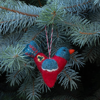 Ornament - Embroidered Felt Birds - 6 assorted