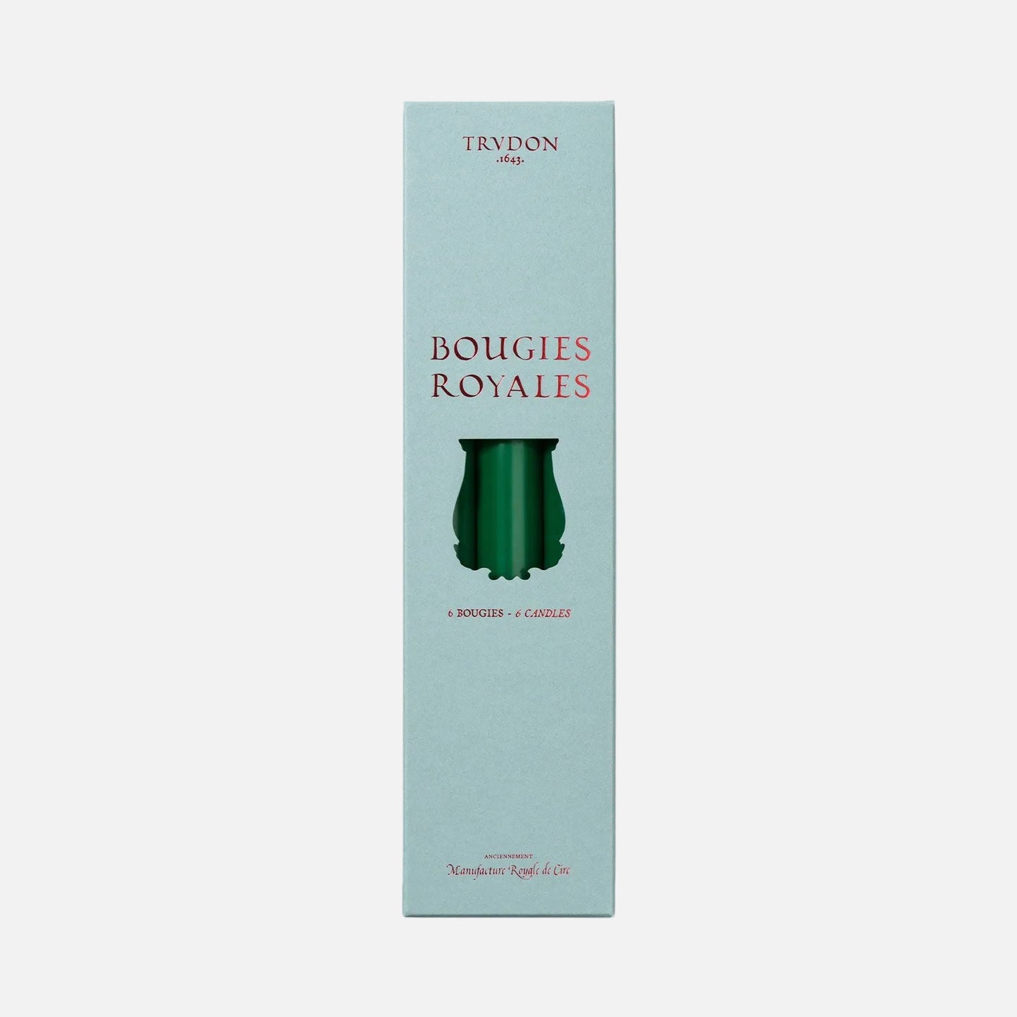 Candle packaging on a light gray background