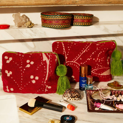 Lucia Terry Pouch - Crimson: Small
