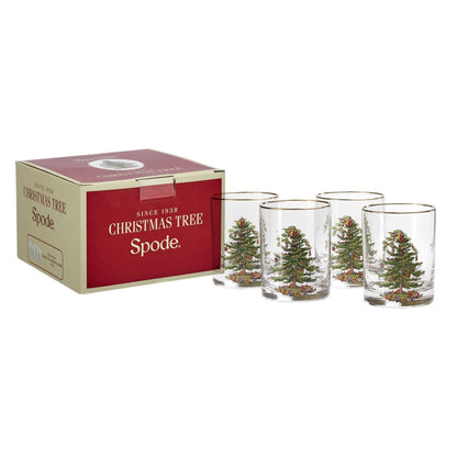 Spode Christmas Tree Double Old Fashioned Glasses - Set of 4