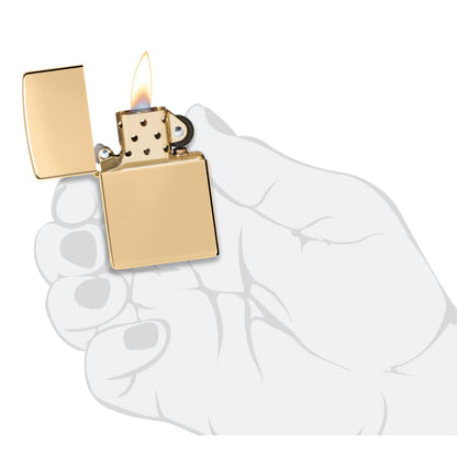 Zippo Classic High Polish Brass Windproof Lighter + Gift Kit