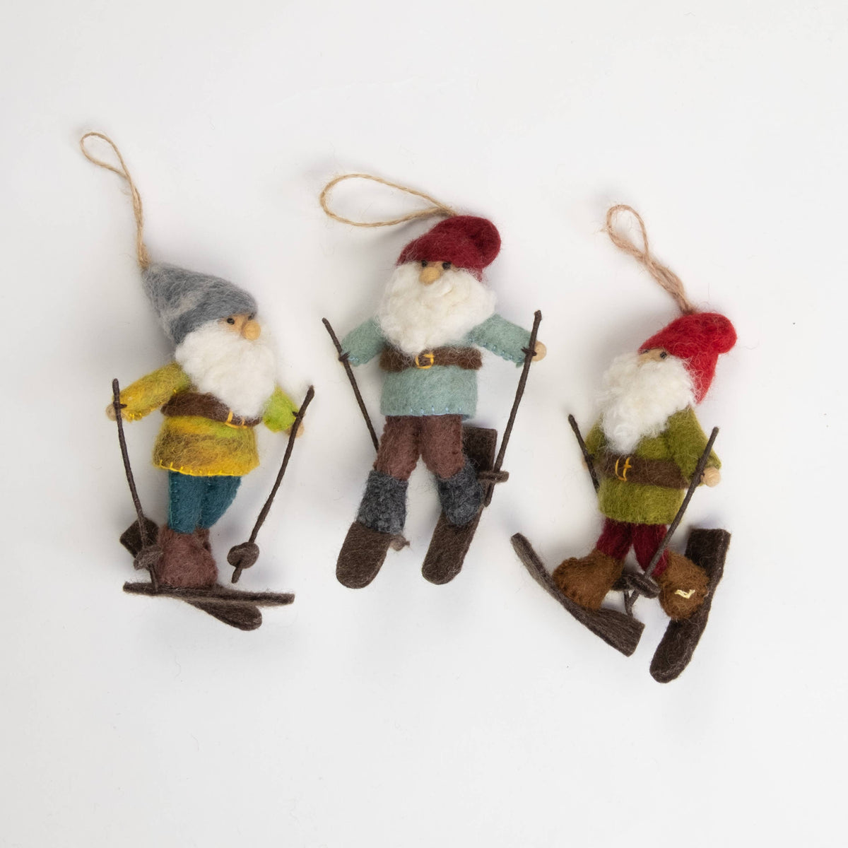 Ornament - Christmas Decor - Gnome on Skis, Assorted