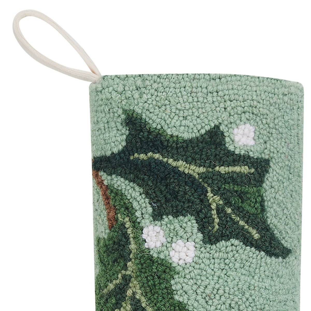 Green Holly Hook Stocking