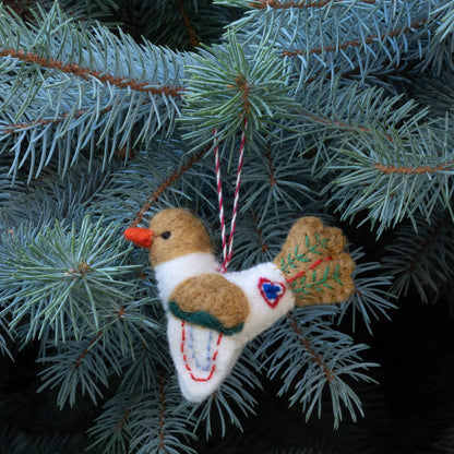 Ornament - Embroidered Felt Birds - 6 assorted