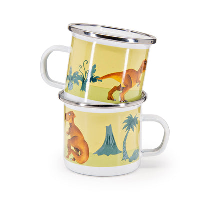 Golden Rabbit Enamelware Set of 4 Dinosaurs Child Mugs