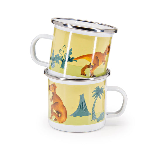 Golden Rabbit Enamelware Set of 4 Dinosaurs Child Mugs
