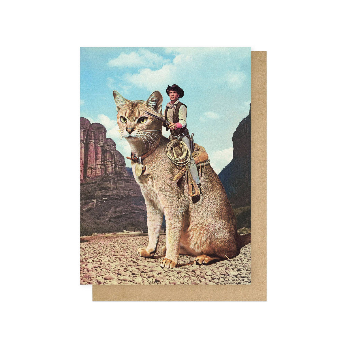 Cat Lone Ranger Greetings Card: Cello-Free
