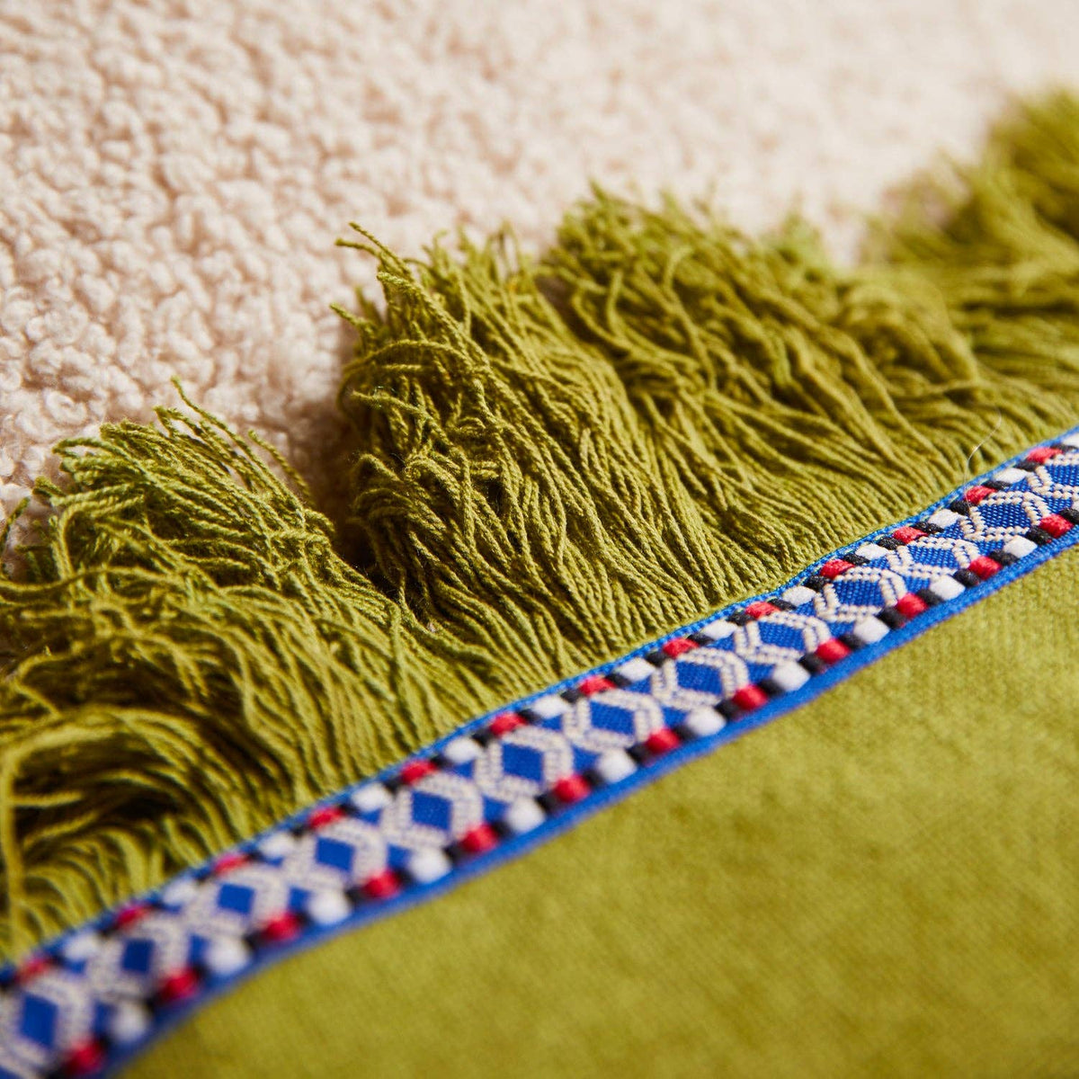 Vivi Appliqué Cushion - Juniper: Feather Insert