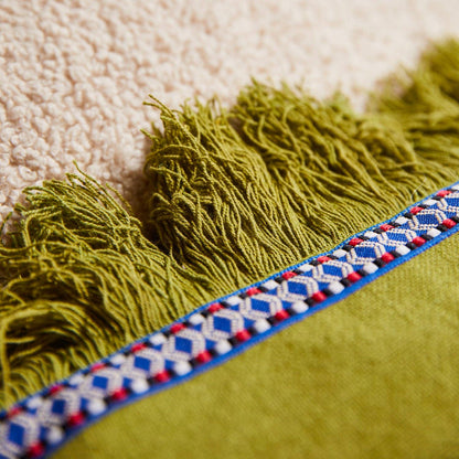 Vivi Appliqué Cushion - Juniper: Feather Insert