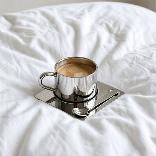 Venice Mirror Cup with saucer and spoon