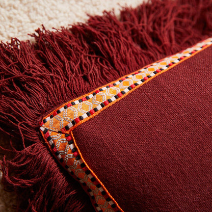 Vivi Appliqué Cushion - Rosewood: Feather Insert