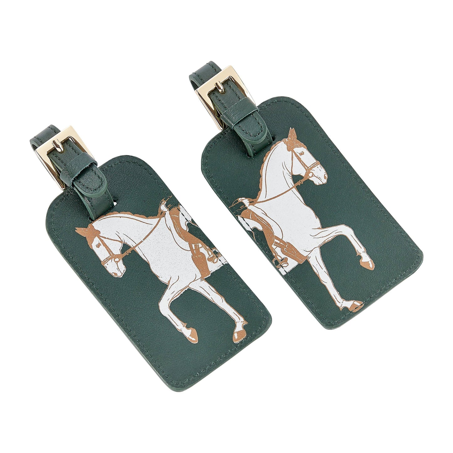 Equestrian Leather Luggage Tag Set