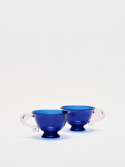 L'Espresso, Blue/Clear (Set of 2)