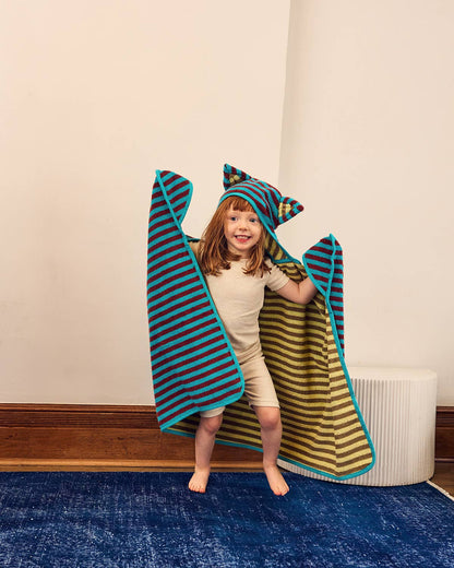 Dragonfly Stripe Cotton Terry Kids Hooded Towel: Toddler